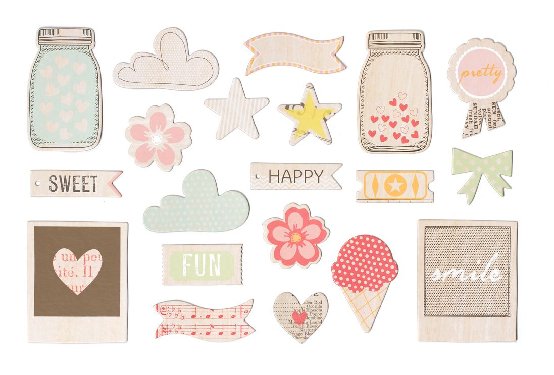 Dear Lizzy Printed Chipboard Shapes-