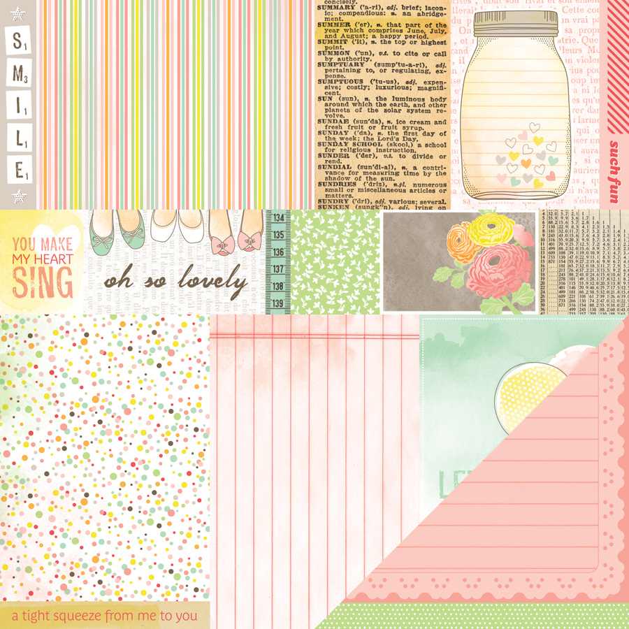 Cheerful Notes Dear Lizzy Neapolitan 12x12 Paper-