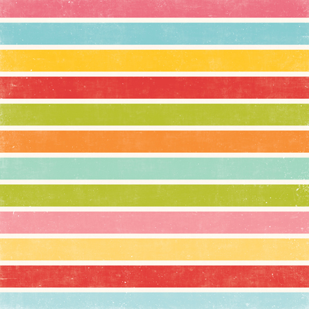 Hello Summer Wide Stripes 12x12 Paper-Echo Park; Hello Summer 