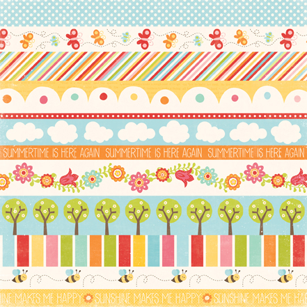 Hello Summer Borders 12x12 Paper-