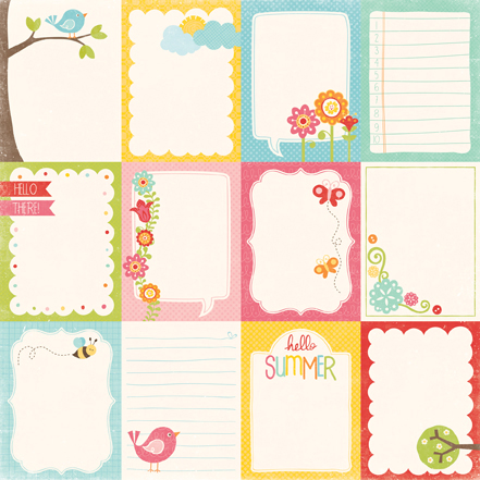 Hello Summer Journaling Cards 12x12 Paper-